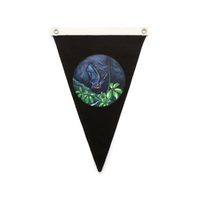 Pekapeka/Long-Tailed Bat - Canvas Pennant Flag Thumbnail